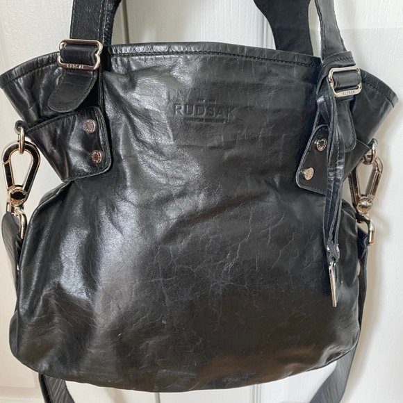 Sac a main Rudsak à bandoulière en cuir noir. - Picture 8 of 11